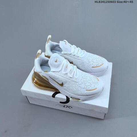 Nike Air Max 270 White Gold Light Blue Dark Blue EU 40-45 Running Shoe - Men's (BS-59978)