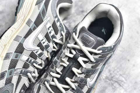 Nike P-6000 Grey Silver Cream White Blue Running Shoe (BS-59692)