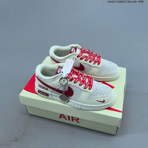 Nike Dunk SB Low Supreme Off White Red Grey EU 36-45 Skate Shoe - Unisex (BS-60312)