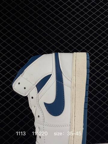 Jordan Air Jordan 1 Mid White Dark Blue Sail EU 35-45 Basketball Shoe - Unisex (BS-80296)