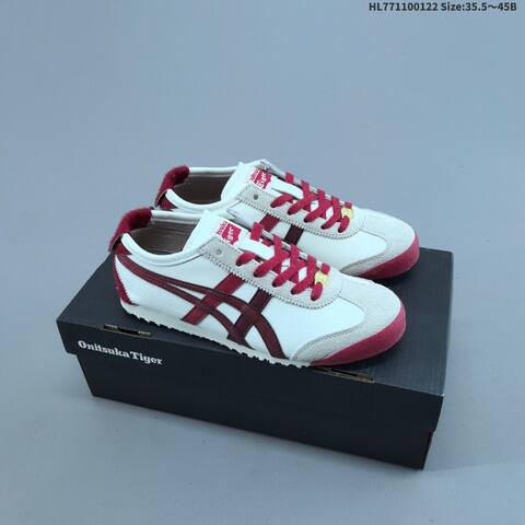 Onitsuka Tiger Mexico 66 White Burgundy Cream Red 35 5 To 45 Sneaker Casual Sneakers - Unisex (BS-69043)
