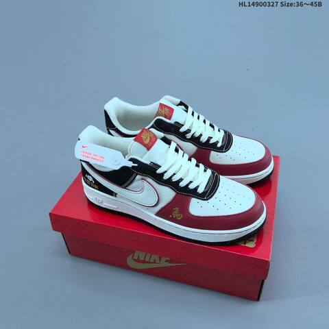 Nike Air Force 1 07 LV8 White Red Black Gold EU 36-45 Sneaker - Unisex (BS-61087)