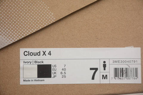 On Running Cloud X 4 3ME30040791 Ivory Black US 7 EU 40 UK 6 5 JP 25 Running Shoe Running Sneakers - Men's (BS-59785)