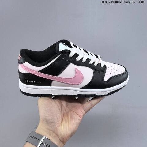 Nike Dunk Low Black Light Pink White EU 35-40 Skate Shoe - Unisex (BS-61071)