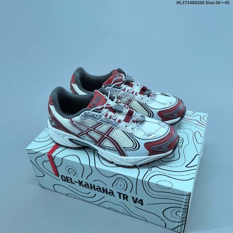 ASICS GEL-KAHANA TR V4 White Burgundy Silver Grey EU 36-45 Trail Shoe Trail Running Sneakers - Unisex (BS-69020)