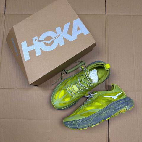 HOKA Mafate Speed 4 LITE Satisfy 1157050 SLFR Lime Green Dark Grey White Trail Shoe Trail Running Sneakers (BS-86941)