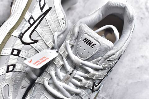 Nike P-6000 White Light Grey Olive Brown Running Shoe (BS-59682)