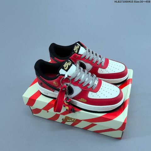 Nike Air Force 1 07 LV8 Red White Black Gold EU 36-45 Sneaker - Unisex (BS-60732)
