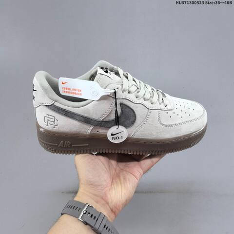 Nike Air Force 1 07 Light Gray Dark Gray Gum Brown EU 36-46 Sneaker - Unisex (BS-60194)