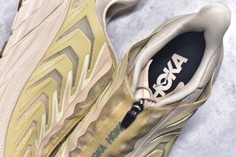 HOKA ONE ONE Project Clifton Beige Pale Yellow Off White Black Running Shoe Running Sneakers (BS-59542)