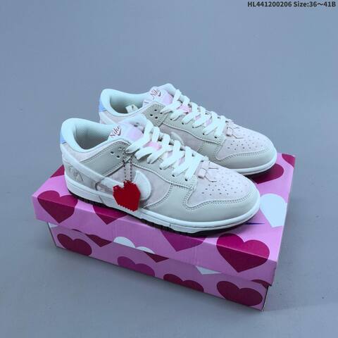 Nike Dunk Low Valentines Day Light Beige Pink White Red Blue EU 36-41 Skate Shoe - Unisex (BS-61517)