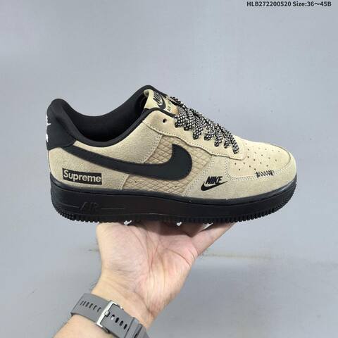 Nike Air Force 1 07 Low Supreme Beige Black EU 36-45 Sneaker - Unisex (BS-60243)