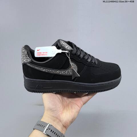 Nike Air Force 1 07 Black Silver EU 36-45 Sneaker - Unisex (BS-60792)