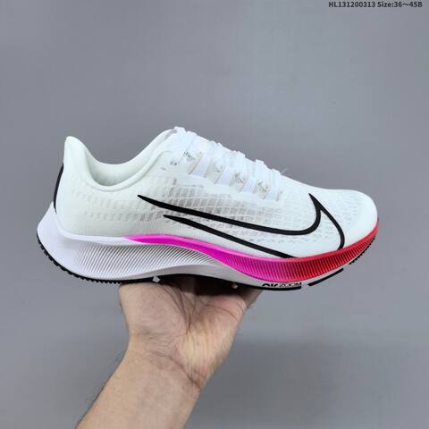 Nike Air Zoom Pegasus 37 White Black Pink Red EU 36-45 Running Shoe - Unisex (BS-61334)