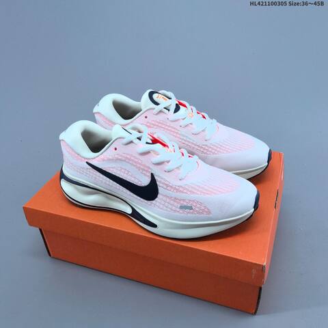 Nike Journey Run 2 White Black Pink Orange EU 36-45 Running Shoe - Unisex (BS-61473)