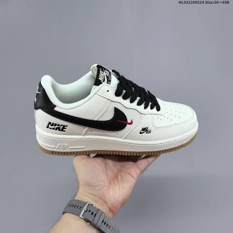 Nike Air Force 1 07 Low Off White Black Red Gum Brown EU 36-45 Sneaker - Unisex (BS-60168)