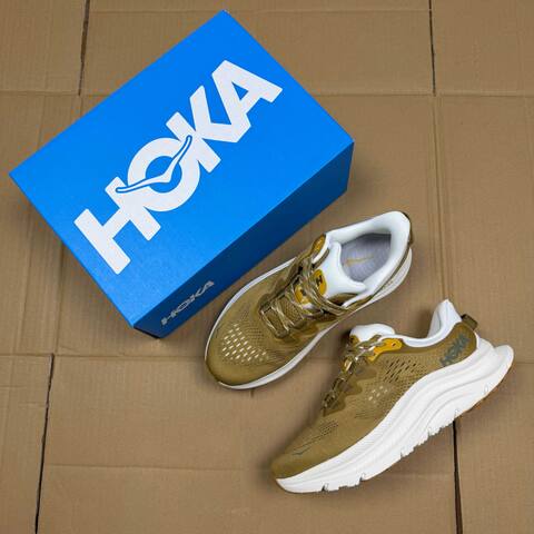 HOKA Kawana 2 Khaki White Yellow Running Shoe Running Sneakers (BS-86916)