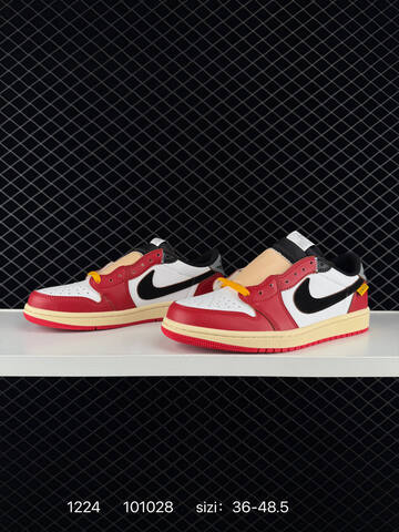 Jordan Air Jordan 1 Low Red White Black Cream Yellow EU 36-48 5 Sneaker - Unisex (BS-79997)
