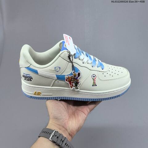 Nike Air Force 1 07 LV8 Off White Light Blue Yellow Brown EU 36-45 Sneaker - Unisex (BS-60110)