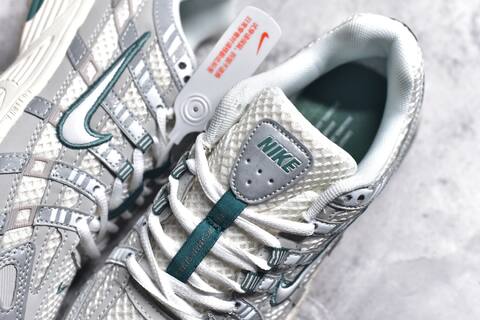Nike P-6000 White Grey Dark Green Cream Running Shoe (BS-59687)