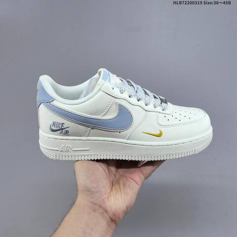 Nike Air Force 1 07 LV8 Off White Light Blue Yellow EU 36-45 Sneaker - Unisex (BS-61259)