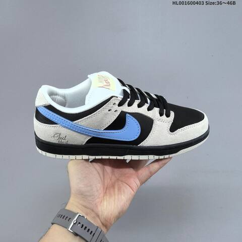 Nike SB Dunk Low Black Light Grey Light Blue White EU 36-46 Skate Shoe - Unisex (BS-60959)