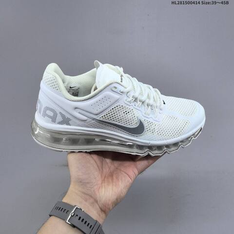 Nike Air Max 2013 White Black Silver EU 39-45 Running Shoe - Unisex (BS-60748)