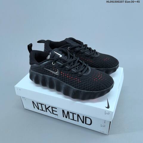 Nike Mind 002 Black Silver Bright Crimson EU 36-45 Running Shoe - Unisex (BS-61505)