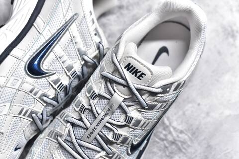 Nike P-6000 White Silver Navy Light Blue Running Shoe (BS-59688)