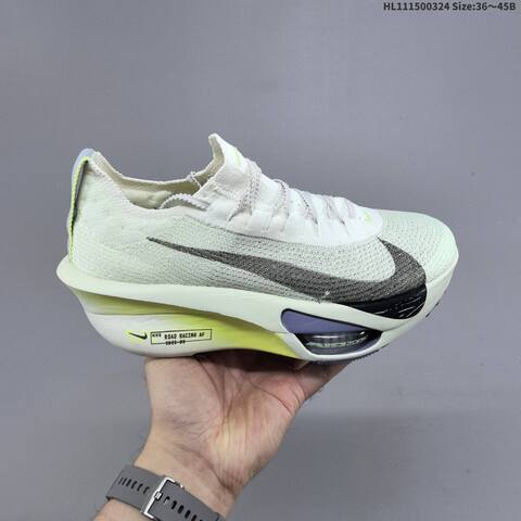 Nike Air Zoom Alphafly Next 3 White Neon Yellow Black Purple EU 36-45 Running Shoe - Unisex (BS-61143)