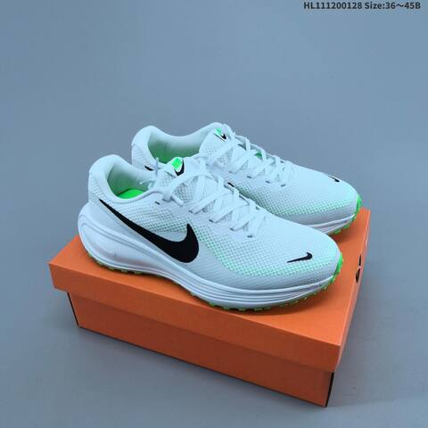 Nike Revolution 8 White Black Neon Green EU 36-45 Running Shoe - Unisex (BS-61691)