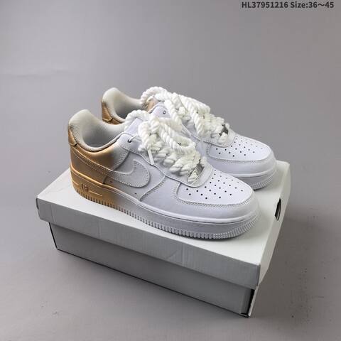 Nike Air Force 1 07 White Gold Black EU 36-45 Sneaker - Unisex (BS-62634)