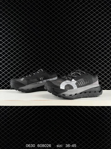 On Cloudultra Pro Black Gray White 36-45 Trail Shoe Trail Running Sneakers - Unisex (BS-85101)