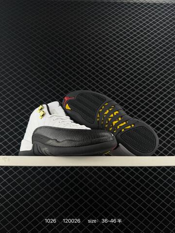 Jordan Air Jordan 12 Retro Playoffs White Black Gold Red Yellow EU 36-46 Basketball Shoe - Unisex (BS-80439)
