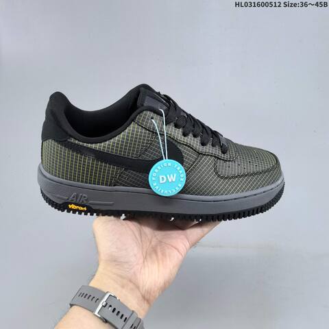 Nike Air Force 1 07 Black Grey Yellow EU 36-45 Sneaker - Unisex (BS-60382)
