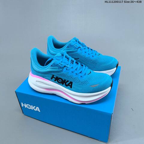 HOKA Bondi 9 Blue White Pink Black EU 36-43 Running Shoe Running Sneakers - Unisex (BS-69401)