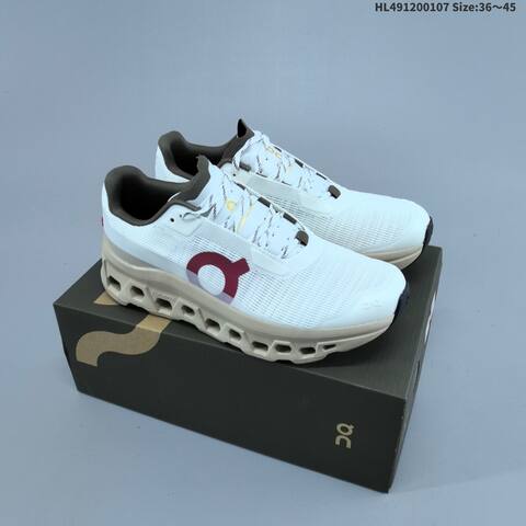 On Running Cloudmonster Void White Beige Burgundy Olive EU 36-45 Running Shoe Running Sneakers - Unisex (BS-69718)