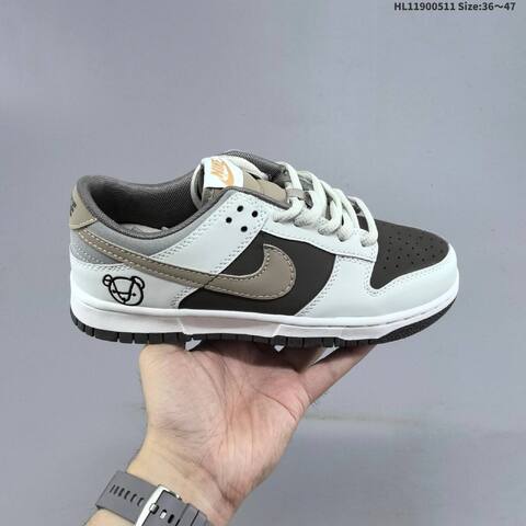 Nike SB Zoom Dunk Low White Dark Brown Khaki Grey Black EU 36-47 Skate Shoe - Unisex (BS-60403)
