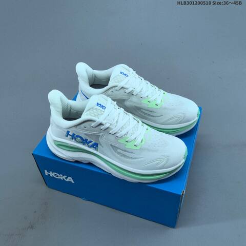 HOKA ONE ONE Clifton 10 White Light Green Blue EU 36-45 Running Shoe Running Sneakers - Unisex (BS-69342)