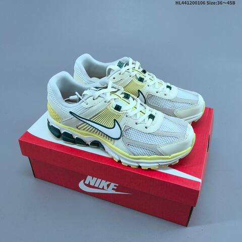 Nike Zoom Vomero 5 White Pale Yellow Dark Green EU 36-45 Running Shoe - Unisex (BS-62189)