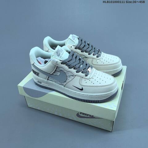Nike Air Force 1 07 Low Beige Grey White Black EU 36-45 Skate Shoe - Unisex (BS-62067)