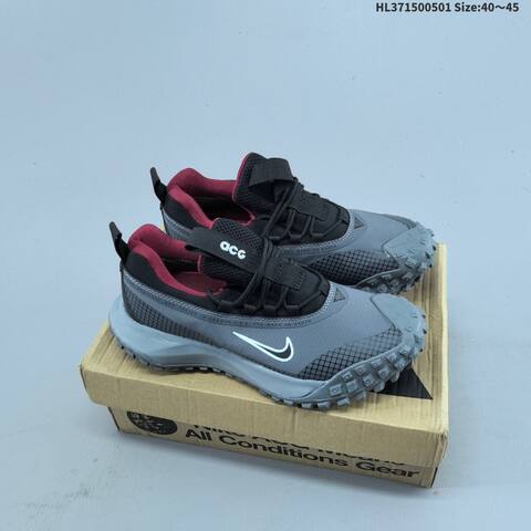 Nike ACG Mountain Fly Low GTX SE Grey Black Maroon Olive Green Black Orange EU 40-45 Trail Shoe - Men's (BS-60562)