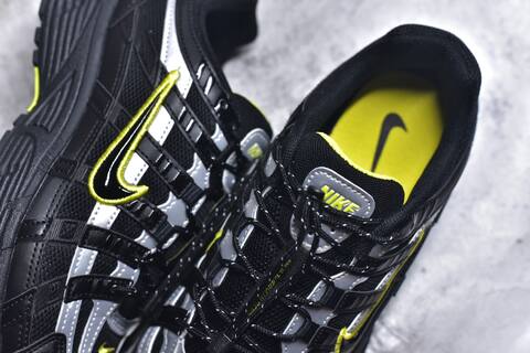 Nike P-6000 Black Silver Neon Yellow Running Shoe (BS-59663)