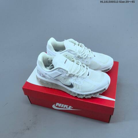 Nike Air Max 2013 White Metallic Silver Black EU 39-45 Running Shoe - Unisex (BS-60369)