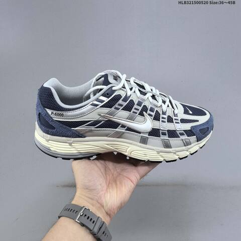 Nike P-6000 Navy Silver Grey Cream EU 36-45 Running Shoe Running Sneakers - Unisex (BS-60249)