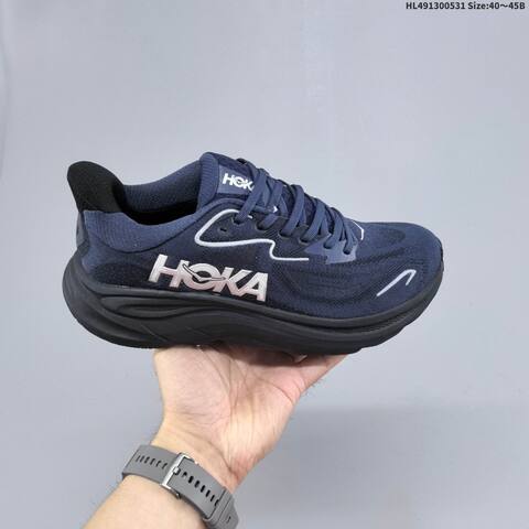 HOKA ONE ONE Clifton 10 Navy Blue Black Silver EU 40-45 Running Shoe Running Sneakers - Men's (BS-69336)