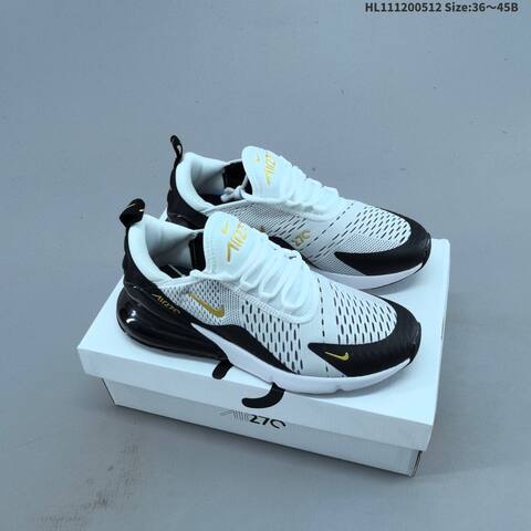 Nike Air Max 270 White Black Gold Black Red EU 36-45 Running Shoe - Unisex (BS-60398)