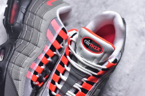 Nike Air Max 95 Grey Black White Bright Red Sneaker (BS-59630)