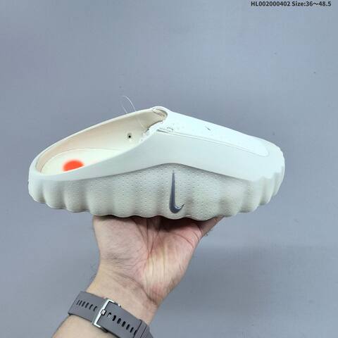 Nike Swoosh Lo Light Beige Silver Orange EU 36-48 5 Slides - Unisex (BS-60984)