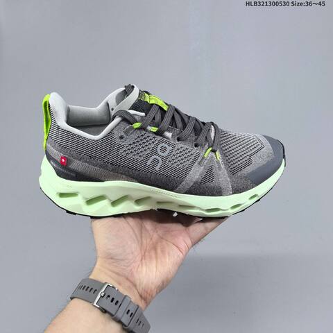 On Cloudsurfer Trail Dark Gray Neon Green EU 36-45 Trail Shoe Trail Running Sneakers - Unisex (BS-69508)